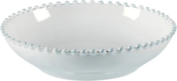 Costa Nova Ceramic Stoneware Soup & Pasta Bowl - Pearl Collection, White | Microwave & Dishwasher Safe Dinnerware | Food Safe Glazing | Restaurant Quality Tableware