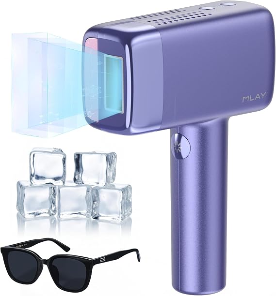 MLAY T14 IPL Epilator Hair Removal, 96.39% Ice Cooling Hair Removal Device in 4 Weeks, 500,000 Flashes Hair Removal at Home for Women Men, Suitable for Arms Armpits Face Legs Bikini Line, Purple
