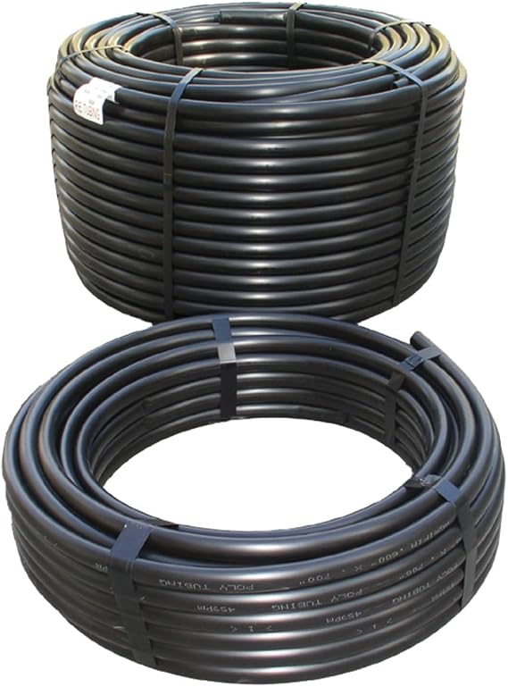 1/2" Polyethylene Drip Irrigation Tubing (0.600" ID x 0.700" OD) Durable & UV-Resistant Mainline Supply Hose for Drip Systems Multiple Lengths (100 ft)
