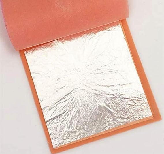 GOLD LEAF COMPANY .Silver FOIL VARAK FOILS 50pcs King Size 35 Inch for Sweets Decoration,Cake Baking,Chocolate,SERUMS,AYURVEDIC,SUPARI VARAK,Beauty FACE Kits,Painting Art Crafts ETC