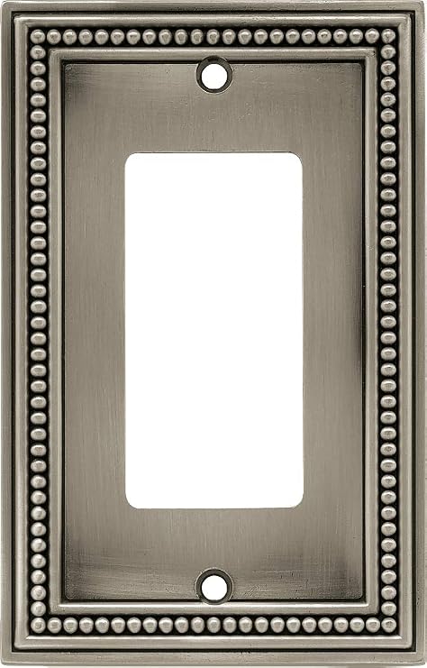 Brainerd 64778 Single Decorator Beaded Collection Wall Plate, Brushed Satin Pewter