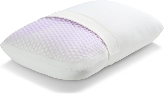 Purple GridCloud Pillow, Standard Size, Cooling Plush Neck Pillow | for Side and Combination Sleepers, Soft Support Feel, GelFlex Grid and Down-Alternative Fill for Pressure-Relieving Support