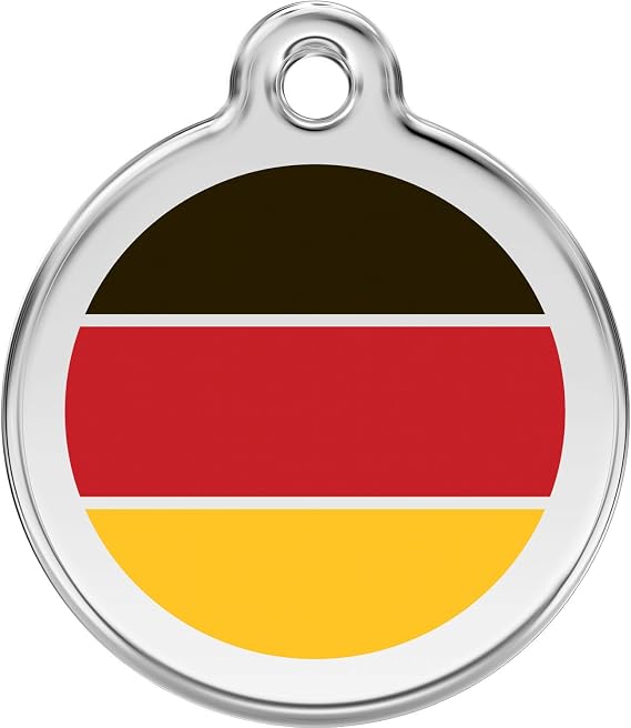 Red Dingo Personalized German Flag Pet ID Dog Tag (Medium)