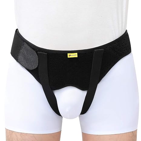 Tenbon Inguinal Hernia Belt for Men & Women - Adjustable Bilateral/Double Inguinal, Groin Hernia Support Truss for Pre & Post Surgery with 2 Removable Pads, Breathable & Discreet Wear Under Clothes (Small)