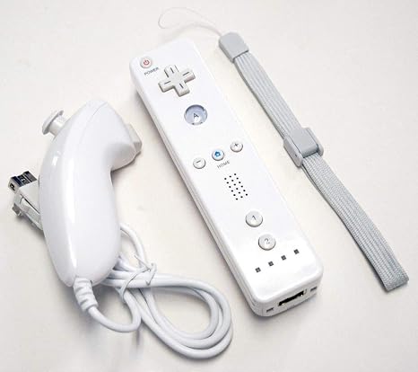 Remote & Nunchuk Controller Set Bundle WHITE for Nintendo Wii & Wii U motion gaming