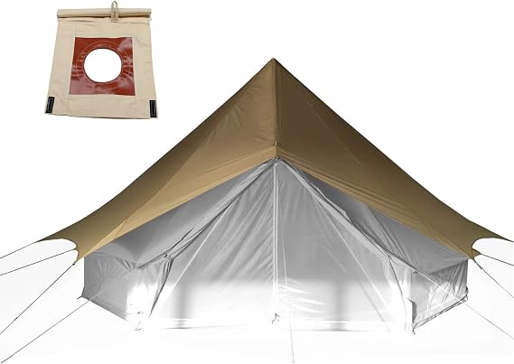 Waterproof Top Tarp with Stove Jack for 3M 4M 5M 6M 7M Cotton Canvas Bell Tent Glamping Yurt Tent for Camping