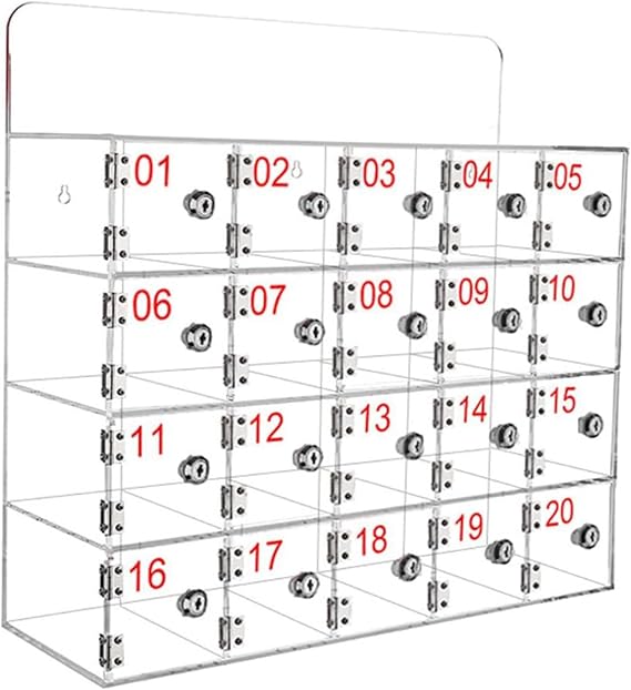 Wall-Mounted Acrylic Phone Locker Box with Lock - Clear Cell Phone Storage Cabinet for Schools, Offices & Factories - Secure Pocket Storage Solution,