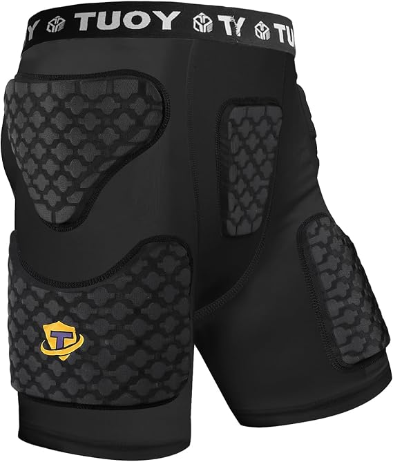Youth Boys Football Girdles 6-Pads Compression Shorts with Cup for Basketball Football Baseball