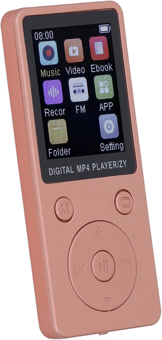 MP3 Player with Bluetooth 5.0, 1.8" Color Screen Portable Music Player, HiFi Sound Music Player, Premium Audio Experience for Music Lovers, Extended Support Up to 128GB Gold