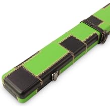 1-Piece Luxury Leatherette Snooker & Pool Cue Case - Patch Design, Round Corners, Securing Straps, Holds 2 Cues