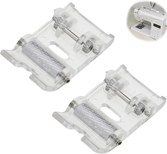 2 Pcs Universal Presser Feet, Leather Sewing Machine Presser Foot Set Foot Kit Feet Sewing Machine Spare Parts, Non-Stick Sewing Machines Accessories Suitable for Most Sewing-Machines 3.3 * 2cm