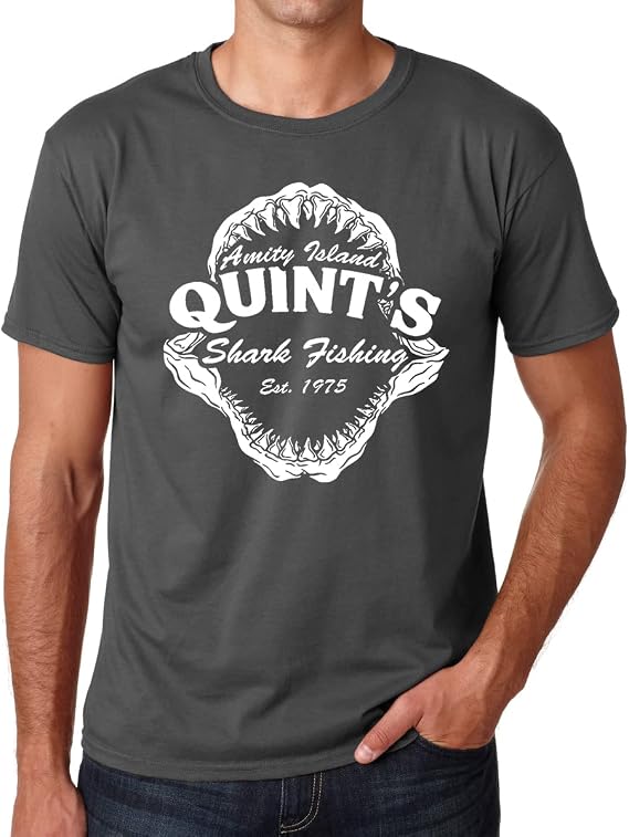 AW Fashions Quint's Shark Fishing Amity Island Jaws Funny 70's Movie Premium Men's T-Shirt