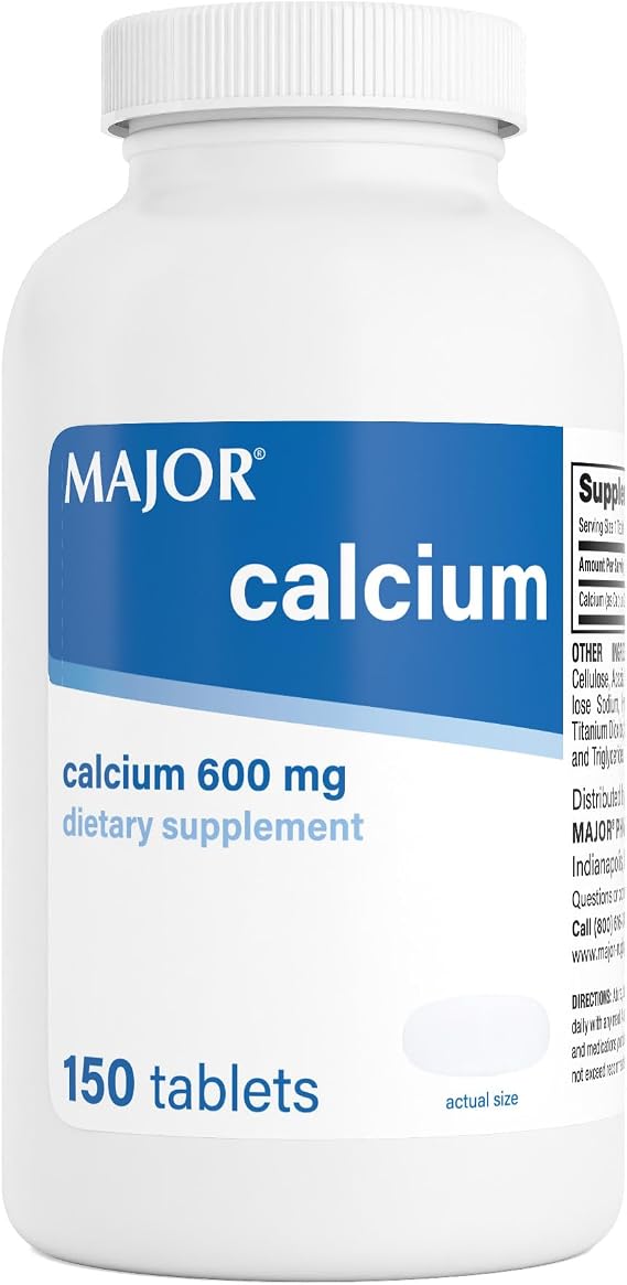 Major 600mg Calcium Tablets - Calcium Supplement - 150 Count (1 Pack)