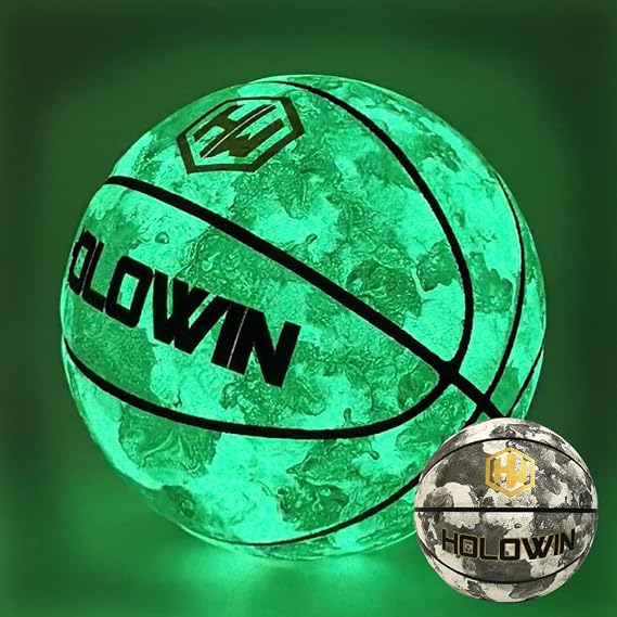 Reflective Glowing Holographic Luminous Basket Ball for Night Game, Perfect HoloHoops Gifts Toys