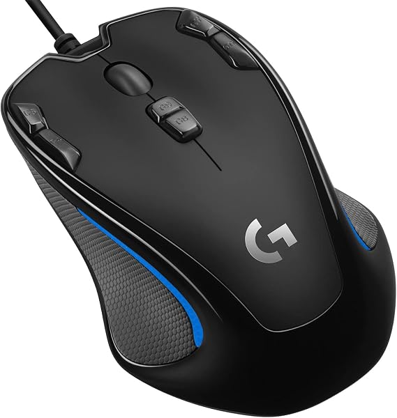Logitech G300s Wired Gaming Mouse, 2,5K Sensor, 2,500 DPI, RGB, Lightweight, 9 Programmable Controls, On-Board Memory, Compatible with PC/Mac - Black | 2,5K Sensor, 2,500 DPI, RGB, Lightweight, 9 Programmable Controls, On-Board Memory, Compatible with PC/Mac - Black