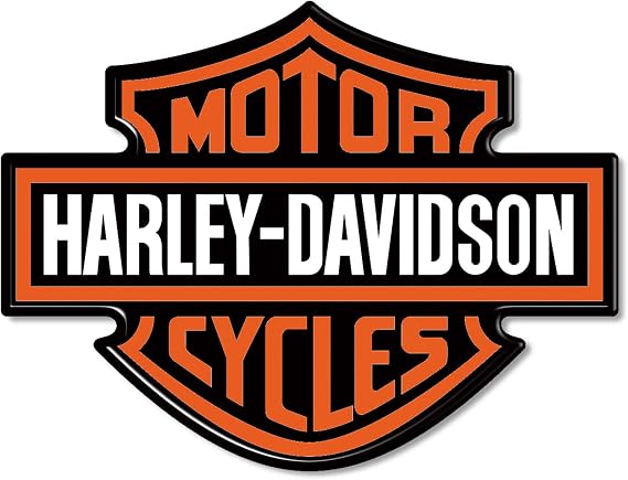 labelbike 3D Sticker Motorcycle Emblem Logo compatible with HARLEY | for Tank and Helmet, Resin Protection, Anti-scratch, Decoration, Orange White Black and 9.5x7 cm