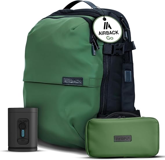 Airback GO Vacuum Backpack with Pump - 16-32L, Incl.Toiletry Bag, Vacuum Compression Backpack, Cabin Backpack, Lightweight and Expandable Travel Vacuum Bags, Comfortable and Water-Resistant, Green