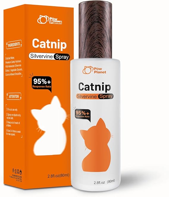 2.8 fl oz Catnip Spray with Silvervine, 95%+ Response Rate | Advanced Natural Formula for Indoor Cats & Kittens | Training Aid & Play Mist | Renews Toys & Reduces Scratching