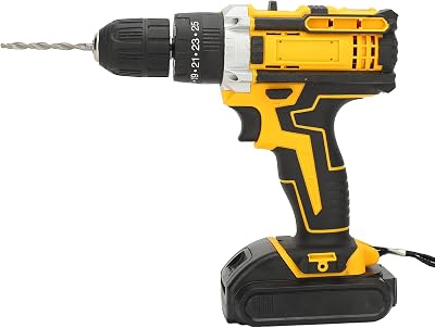 Cordless Drill Driver Kit Cordless Driver Battery Powered Handheld Drill with Lithium Electric for Wood Steel Drilling Tool Kit for Home Battery Charger Included