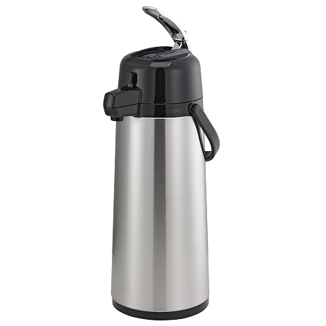 Service Ideas Eco-Air Airpot with Lever, 74.4oz, Glass Vacuum Insulated