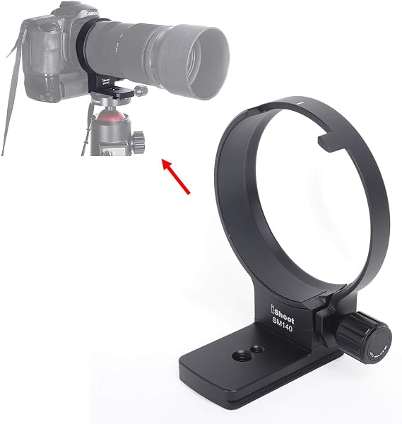 iShoot Tripod Mount Ring, Lens Collar Support Compatible with Sigma 100-400mm f5-6.3 DG OS HSM Contemporary Lens EFF Mount, Bottom is ARCA Quick Release Plate for ARCA-Swiss Fit Tripod Ball Head