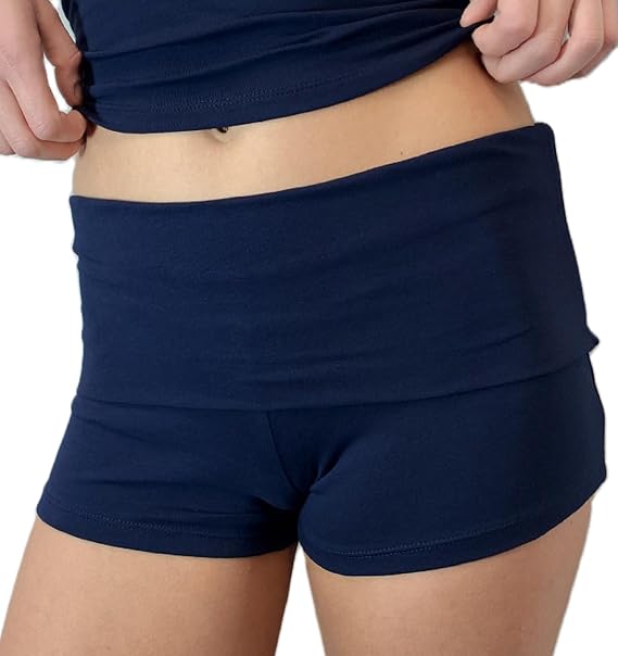 KMBANGI Womens Fold Over Shorts Elastic Waist Y2k Lounge Shorts Foldover