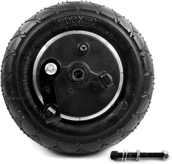L-faster 8 Inch Wheel with Drum Brake 8" Pneumatic Wheel with Expansion Brake Scooter Brake Aluminium Wheel 200x50 (Wheel+axis)