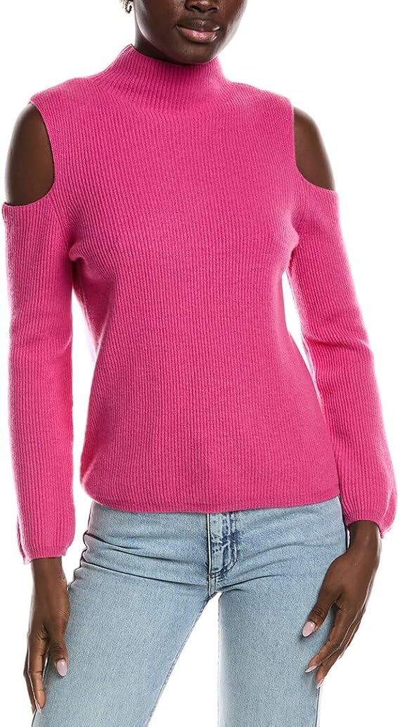 Maje Womens Cutout Cashmere Sweater, 1, Pink