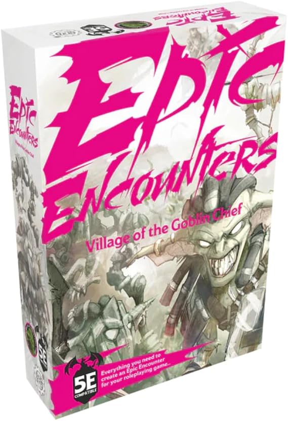 Epic Encounters: Village of The Goblin Chief - RPG Fantasy, Tabletop Game with 20 Miniatures, Double-Sided Game Mat, Game Master Adventure Book with Monster Stats