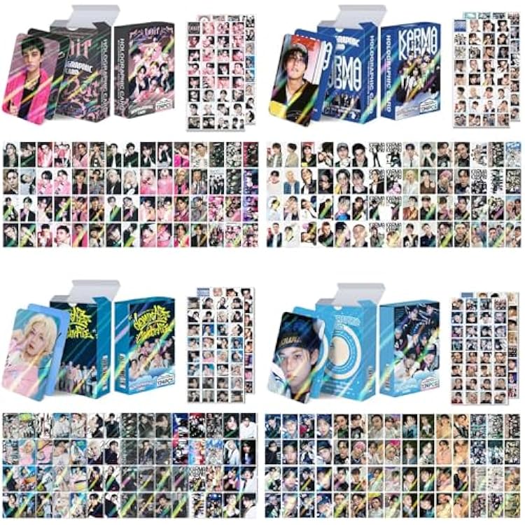 496pcs Stray Laser Photocards Set,Hollow Album Laser Photocard Lomo Card240pcs Photocards256pcs Stickers-Purple