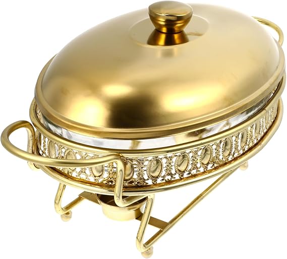 DOITOOL Buffet Stove Food Heating Container Buffet Furnace for Restaurant Transparent Lid Chafing Dish for Catering Hotel Breakfast Area Brunch Weddings Parties
