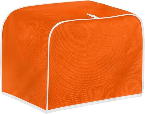Orange Toaster Dust Cover Washable Polyester 4 Slice Toaster,Kitchen Small Appliance Covers, Toaster Cover Fit for Most Standard 4 Slice Toasters
