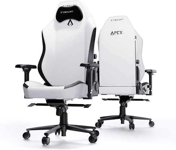 CYBEART | Arctic White Oyun/Ofis Koltuğu | 4D Kolçak | Dahili Bel Desteği | Üstün PU Deri, Ergonomik, Yatma ve Eğme