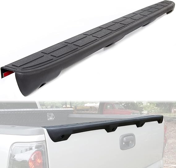 ECOTRIC Tailgate Spoiler Cap Cover Compatible with 1999-2007 Chevy GMC | Compatible with 1999-2007 Chevy Silverado GMC Sierra; Replacement for 15932249 GM1909101 Molding Top Protector Textured Black