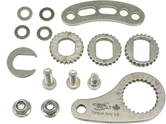 Grin Technologies NEW V5 Universal Ebike Torque Arm - Front and Rear, 12mm, 14mm and 16mm Axles with Threaded Eyelet Near Axle