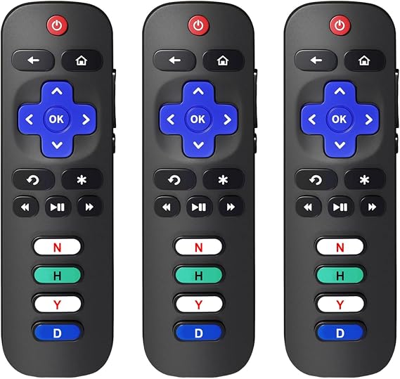 Universal Replacement Remote Control for Roku Smart TV, Compatible with TCL Roku/Hisense Roku/Onn Roku/Sharp Roku/Element Roku/Westinghouse Roku/Philips Roku Smart TVs3 Pack