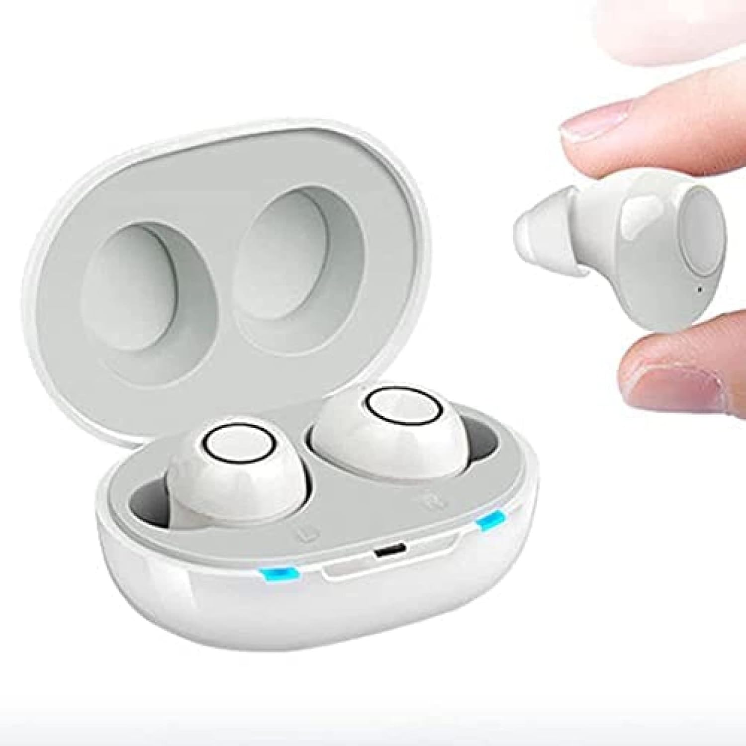 Digital Hearing Aid - Rechargeable Sound Amplifier, In-Ear Noise Cancelling for Adults, Includes Storage Case for Hearing Enhancement