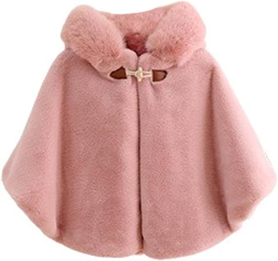 Icegrey Baby Girls Poncho Cape Cloak Plush Hooded Coat Spring Autumn Winter Car Seat Jacket Outwear