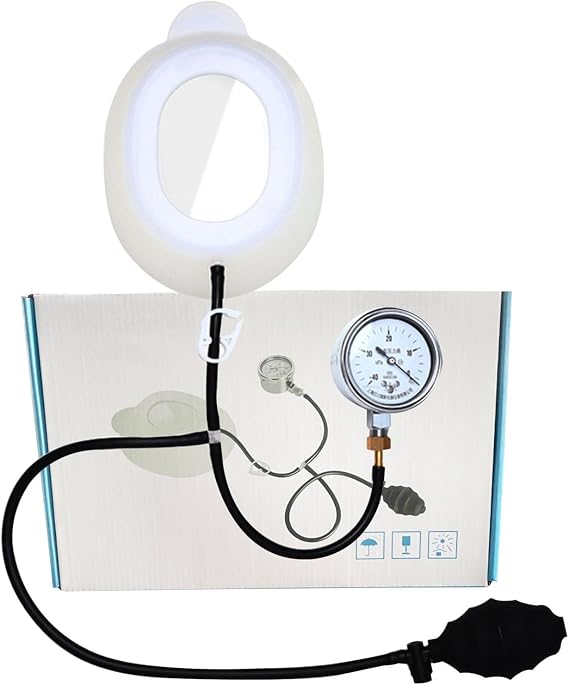 Vacuum Bell for Pectus Excavatum Hand Pump,Sternal Depression Support for All Ages,Easy to Operate, with a Tutorial,B,L