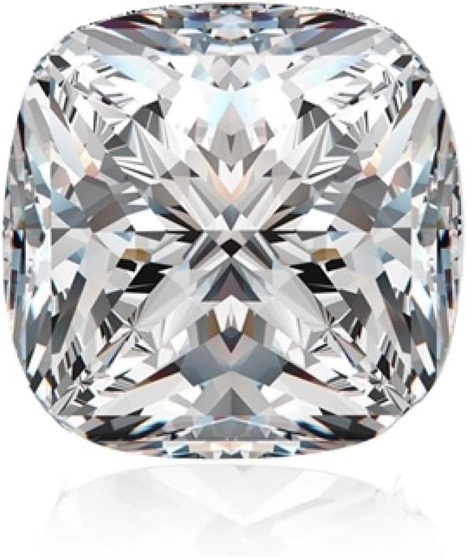 Realistic 101 facets Princess Cushion Cut Simulated Diamond Loose Stone 1.5 or 2 Carats