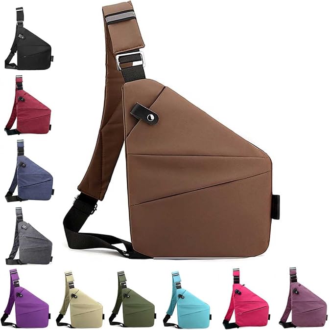 New Anti Theft Travel Bag,Cross Body Slim Sling Bag,Purse Bags,Multi Pocket Anti-Theft Safe Bag for Women Men