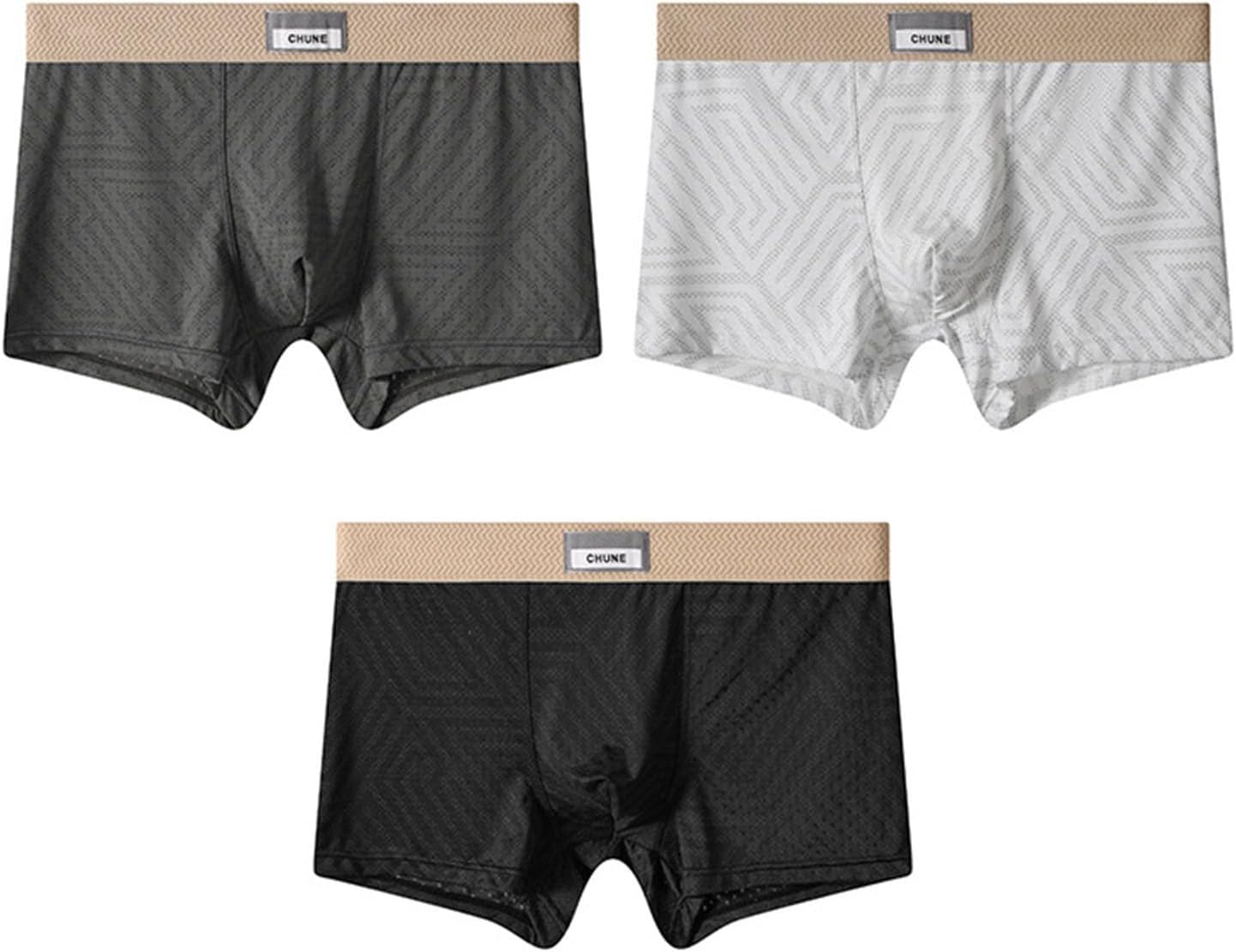 Mens Performance Stretch Boxer Briefs Fashion Lightweight Soft Brief Athletic Wicking Breathable Underwear 3-Pack