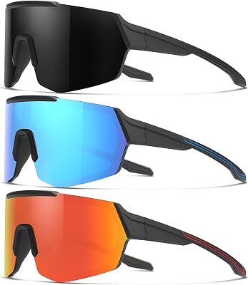 3Pack Youth Baseball Sunglasses Kids Polarized Sunglasses for Boys Girls Sports Softball UV Protection Goggles