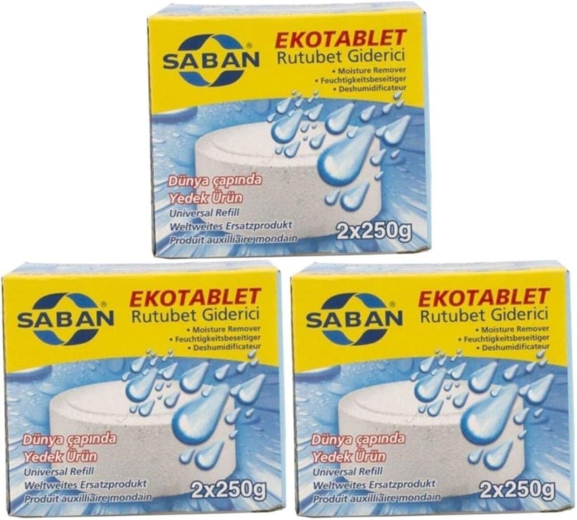 Plow Dehumidifier Dampness Remover Replacement Tablet 3-pack 2 x 250 grams Natural
