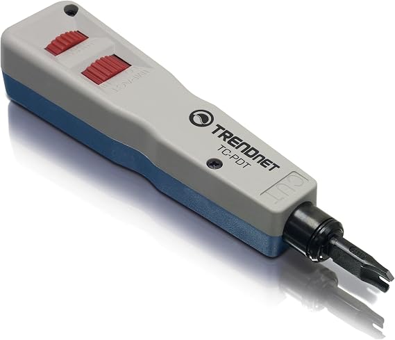 TRENDnet Punch Down Tool With 110 And Krone Blade, Insert & Cut Terminations In One Operation, Precision Blades Are Interchangeable & Reversible, Network Punch Tool, Grey, TC-PDT
