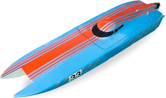 2.4G RC Racing Boat Remote Control Electric High Speed Boat DTRC E33 Cooling System 3674 Brushless Motor 120A Esc Painted Hobby Grade Model for Adult Hobby(Blue)
