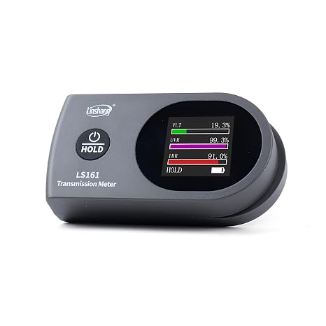 Window Tint Meter Upgrade window tint tester window tint checker window solar film Transmission Meter 940nm 1400nm IR UV VLT Tint Film Tester LS161 (LS161 940nm Grey)