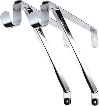 Desunia Adjustable Closet Rod & Shelf Support Bracket - Chrome - 2 Pack