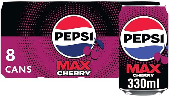 Pepsi Max Cherry Maximum Cherry Cans, 8 x 330ml