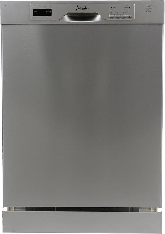 Avanti DWF24V3S Dishwasher 24-Inch Built in with 3 Wash Options and Automatic Cycles, Stainless Steel Construction with Electronic Control LED Display, Low Noise Rating, 57 dBA, Metallic